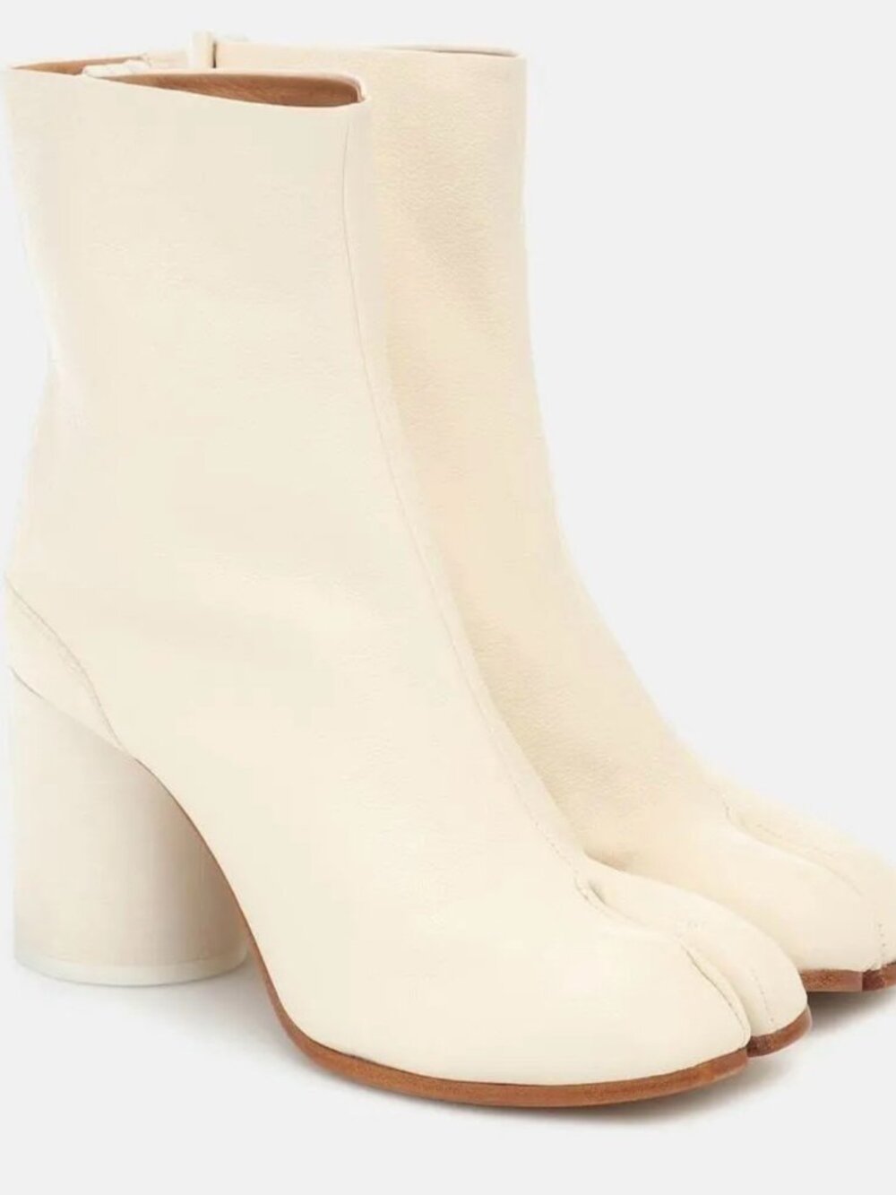 Maison Margiela Tabi 60mm Calfskin Ankle Boots White EU35.5